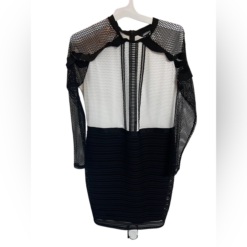 Black and white mid dress